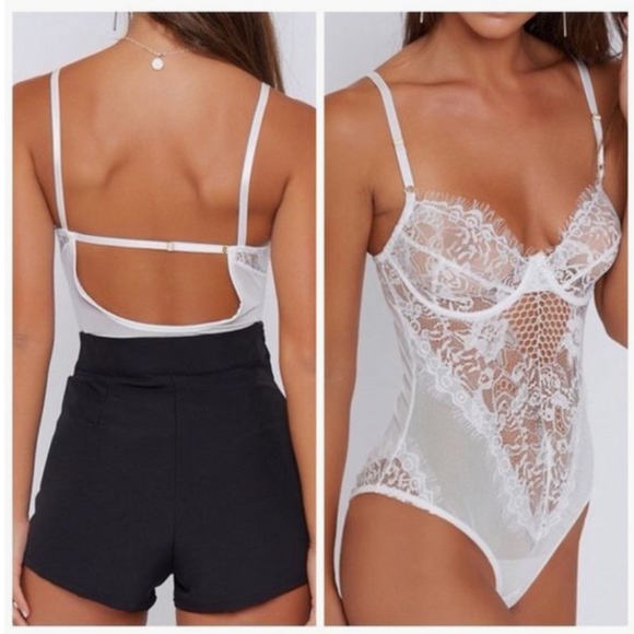 | 1 LEFT - BLACK| Sheer Mesh & Lace Teddy Bodysuit - Picture 7 of 8